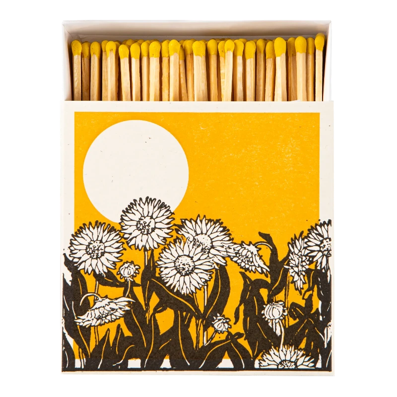Square Luxury Match Box Sunflower Fields