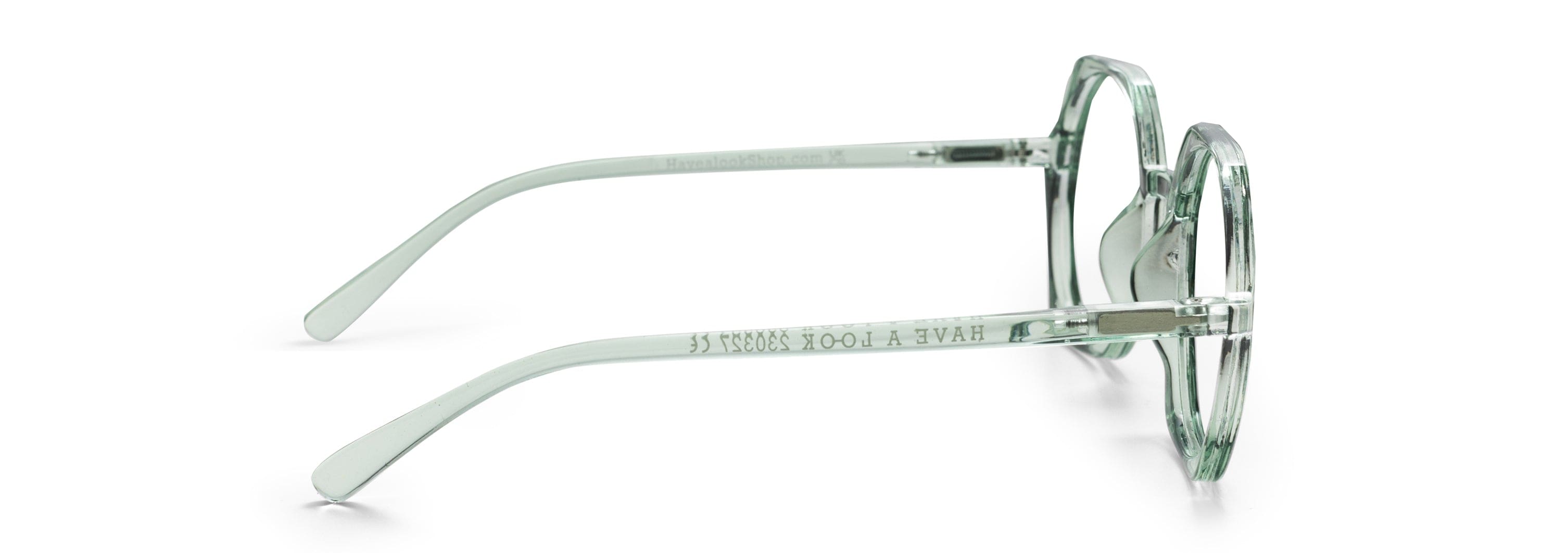 Edgy Clear Green Reading Glasses by Have A Look