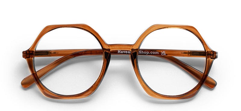 Edgy Clear Brown Reading Glasses by Have A Look