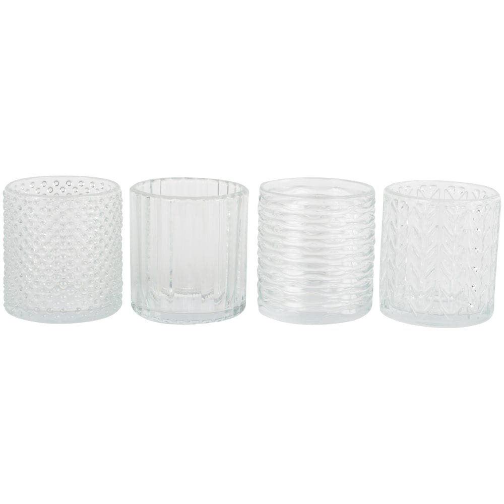 Holly Glass Tealight Holder, Assorted Designs