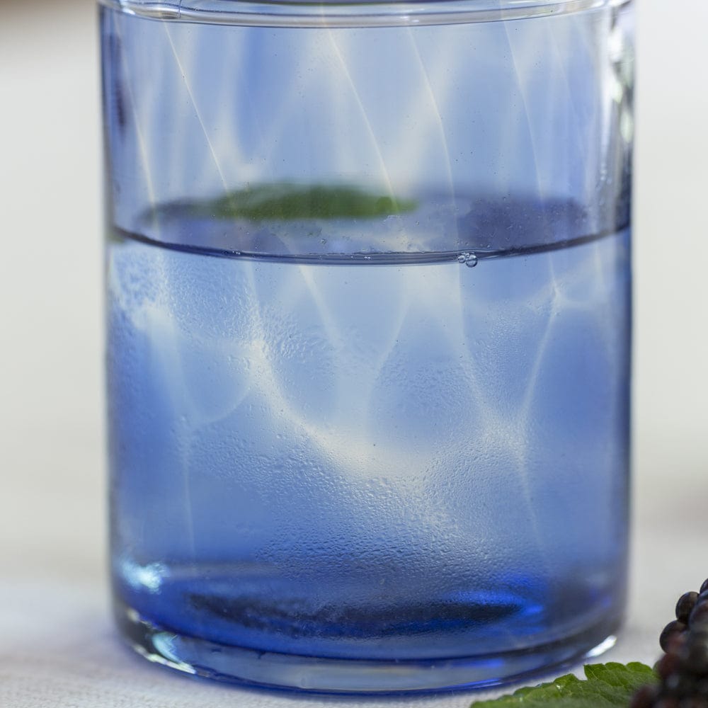 Leopard Blue Drinking Glass