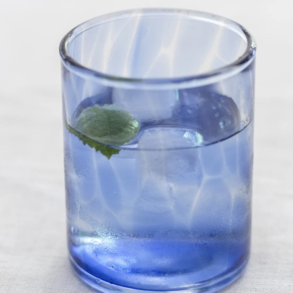 Leopard Blue Drinking Glass