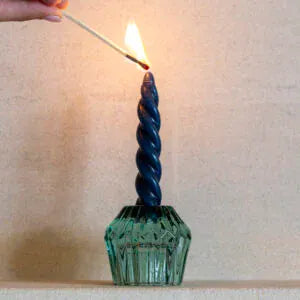 Duo Glass Candleholder Green