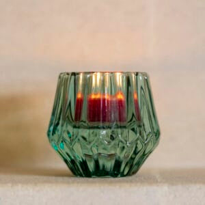 Duo Glass Candleholder Green