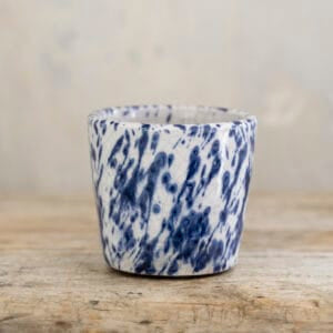 Mini Old Dutch Flower Pot Splatter Design Blue