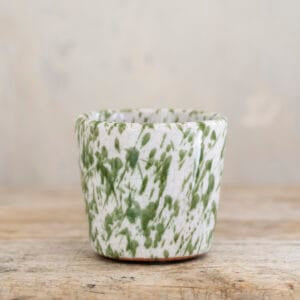 Mini Old Dutch Flower Pot Splatter Design Green