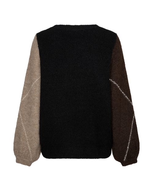 Red Button Argyle Sweater, Espresso