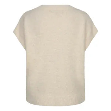 Red Button Womens Sleeveless Fuzzy Cardi, Cream
