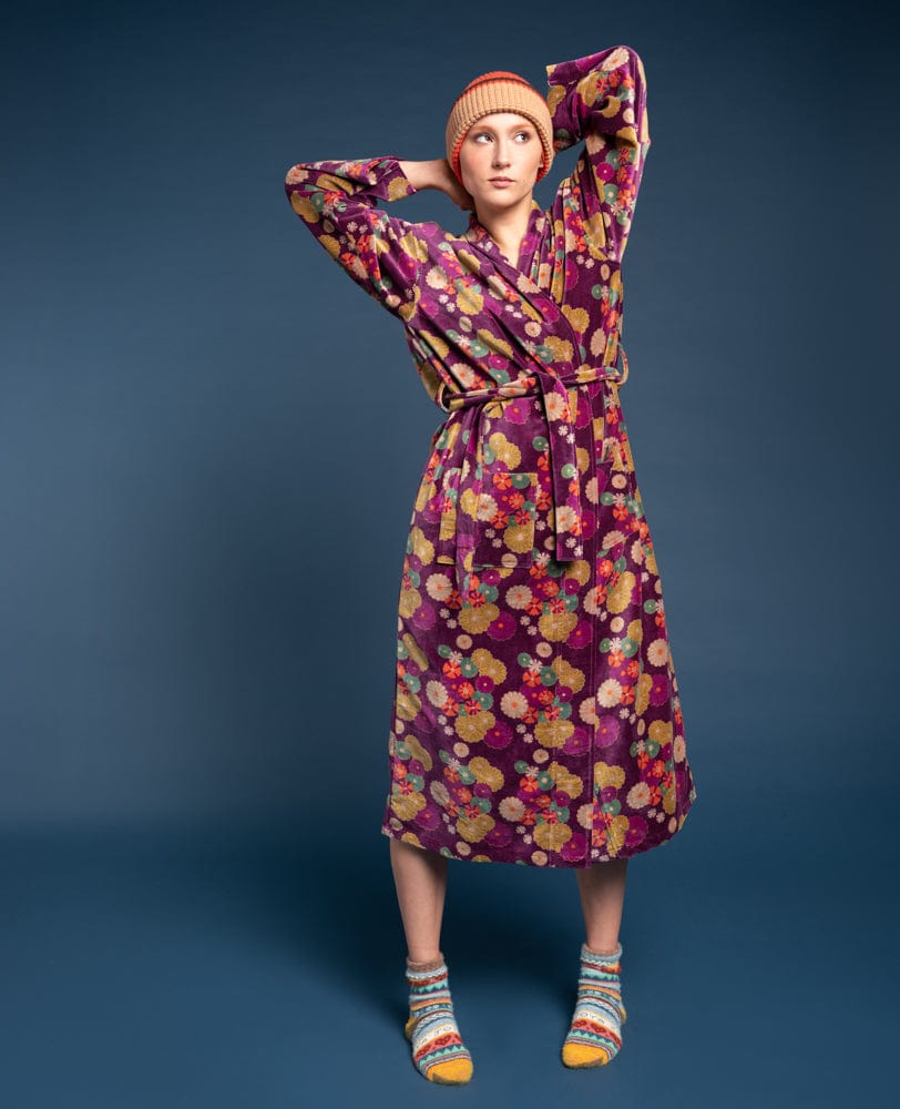 Luxury Velvet Dressing Gown Mellow Fig