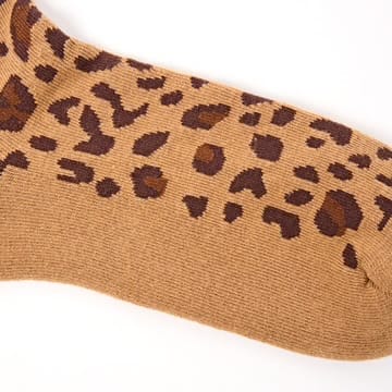 Roka Wimbledon Organic Cotton Printed Crew Socks Savannah Leopard Sand