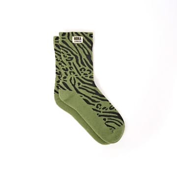 Roka Wimbledon Organic Cotton Printed Crew Socks Artichoke Mixed Animal