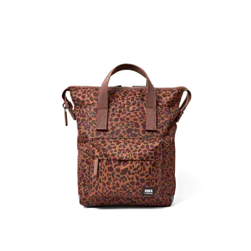 Roka Bantry Mini Leopard Recycled Canvas Small Rucksack
