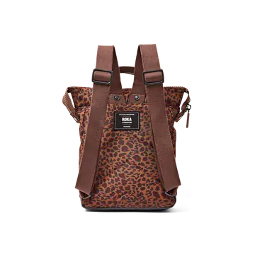 Roka Bantry Mini Leopard Recycled Canvas Small Rucksack