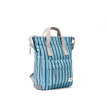 Roka Bantry Blue Stripe Recycled Canvas Small Rucksack