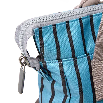 Roka Bantry Blue Stripe Recycled Canvas Small Rucksack
