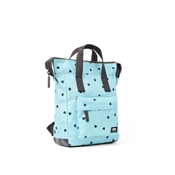 Roka Bantry Heart Print Recycled Canvas Small Rucksack