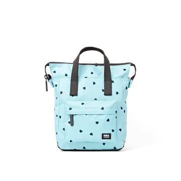 Roka Bantry Heart Print Recycled Canvas Small Rucksack