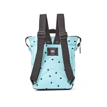 Roka Bantry Heart Print Recycled Canvas Small Rucksack
