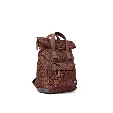 Roka Canfield Mini Leopard Recycled Canvas Medium Rucksack