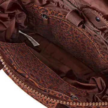 Roka Canfield Mini Leopard Recycled Canvas Medium Rucksack