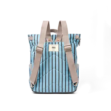 Roka Canfield Blue Stripe Recycled Canvas Medium Rucksack