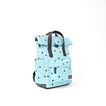 Roka Canfield Heart Print Recycled Canvas Medium Rucksack