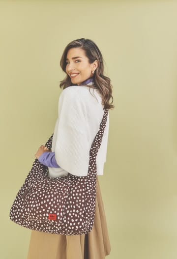 Roka Belsize Puffy Shoulder Bag, Medium Brown Dot