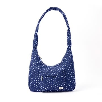 Roka Belsize Puffy Shoulder Bag, Medium Navy Polka Dot
