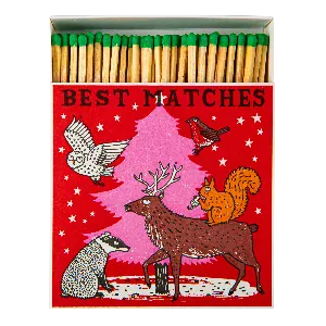 Square Luxury Match Box Woodland Christmas Tree