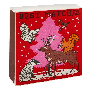 Square Luxury Match Box Woodland Christmas Tree
