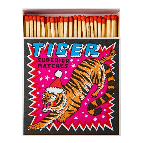 Square Luxury Match Box Festive Tiger