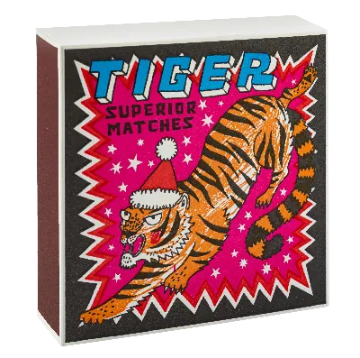 Square Luxury Match Box Festive Tiger