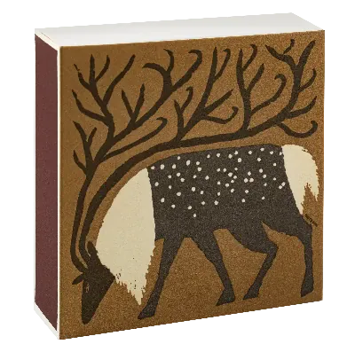 Square Luxury Match Box Reindeer