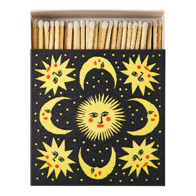 Square Luxury Match Box Moon and Star