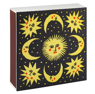 Square Luxury Match Box Moon and Star