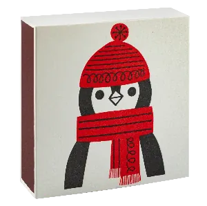 Square Luxury Match Box Winter Penguin