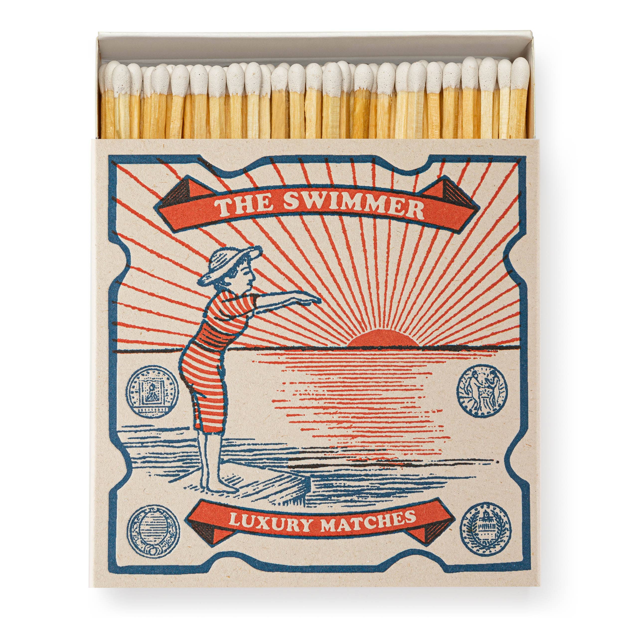 Square Luxury Match Box The Swimmer