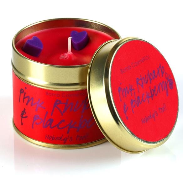 Pink Rhubarb & Blackberry Scented Tinned Candle