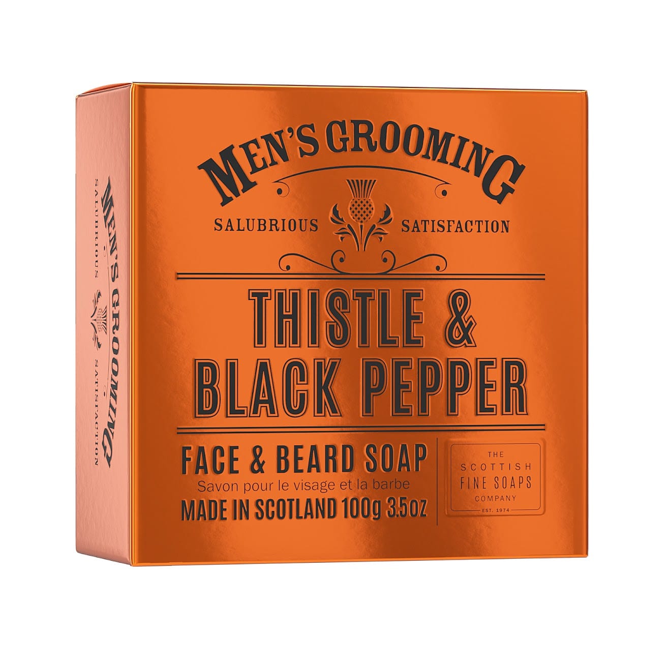 Thistle & Black Pepper Face & Beard Soap Carton 100g