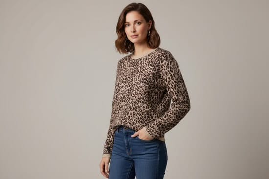 Red Button Sweet Animal Print Top, Burgundy