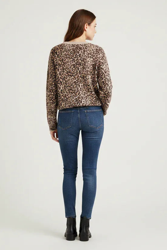 Red Button Sweet Animal Print Top, Burgundy
