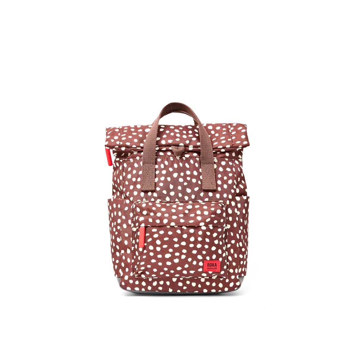 Roka Canfield Brown Dot Recycled Canvas Medium Rucksack