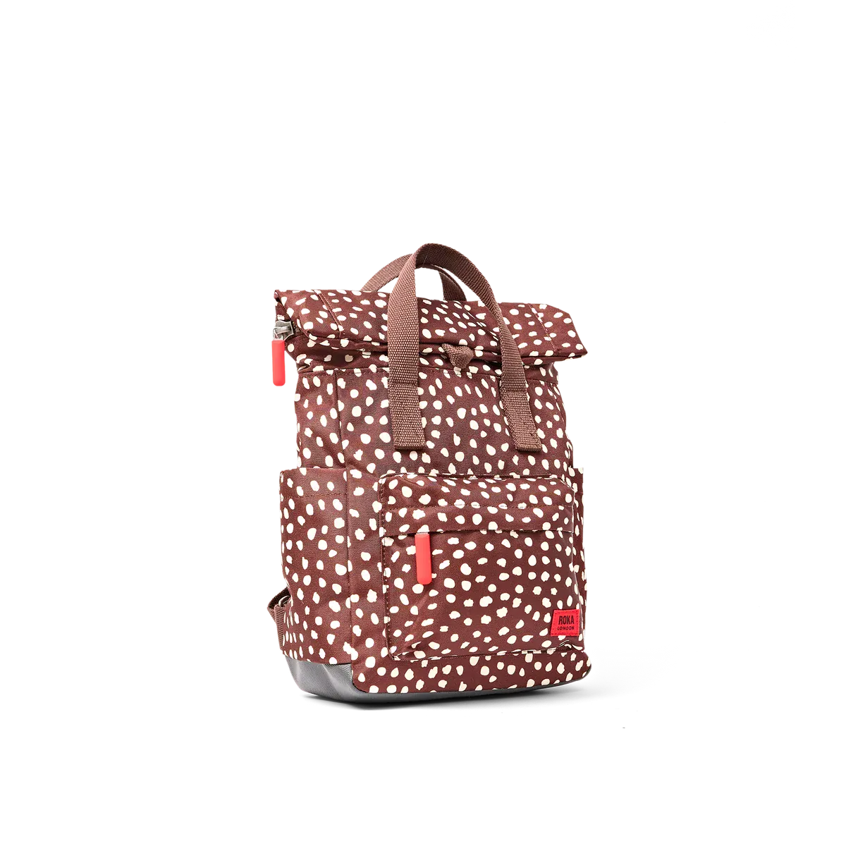Roka Canfield Brown Dot Recycled Canvas Medium Rucksack