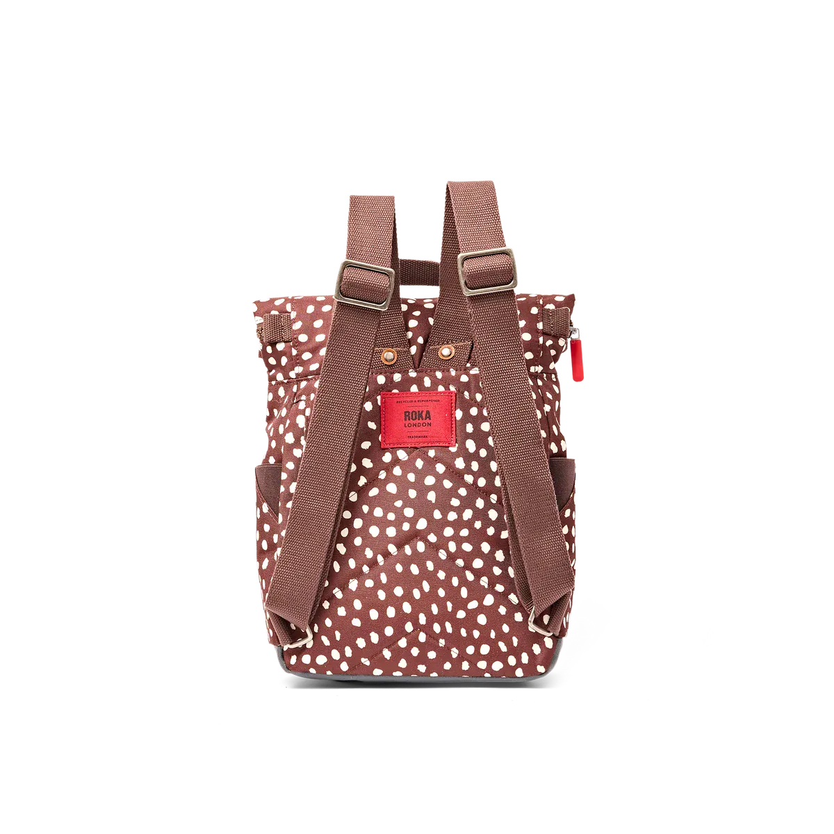 Roka Canfield Brown Dot Recycled Canvas Medium Rucksack
