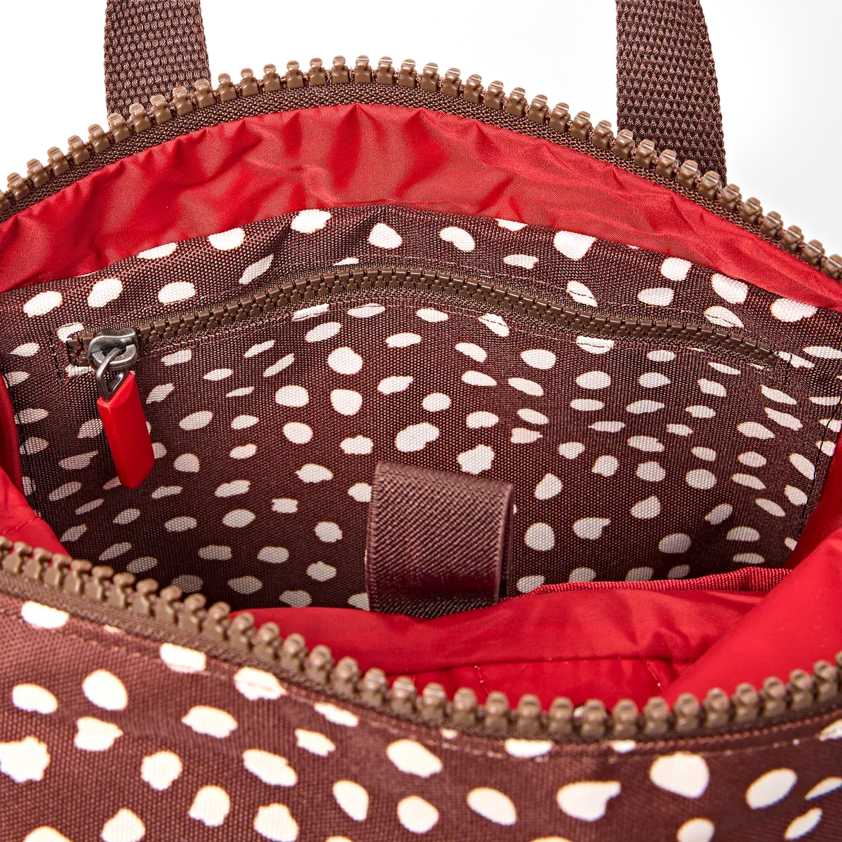 Roka Canfield Brown Dot Recycled Canvas Medium Rucksack