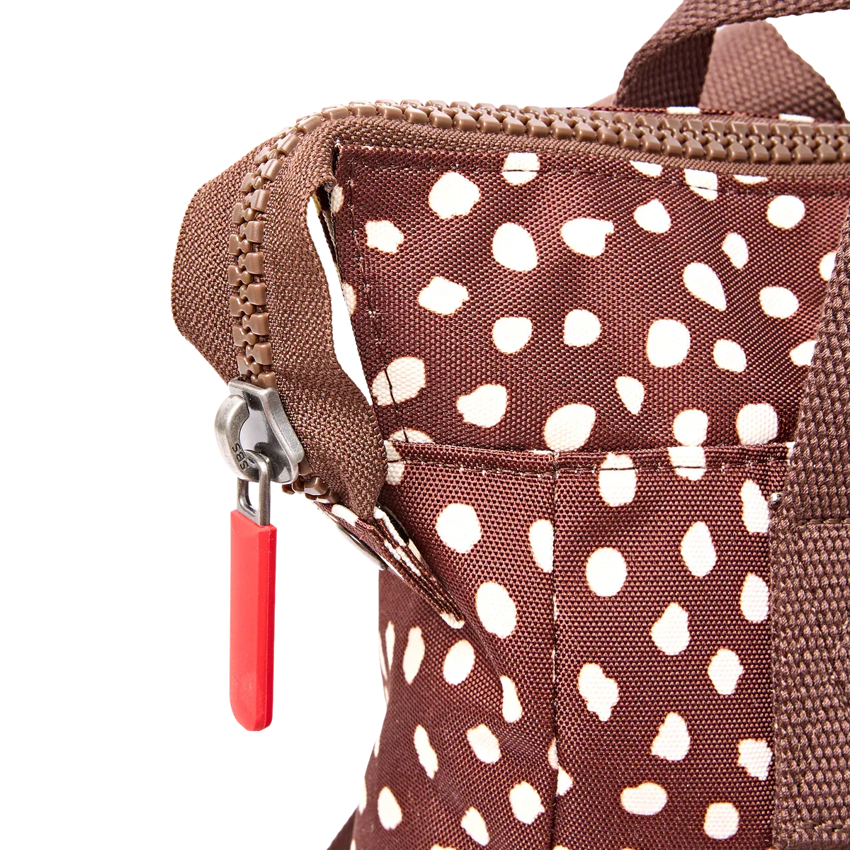 Roka Bantry Brown Dot Recycled Canvas Small Rucksack