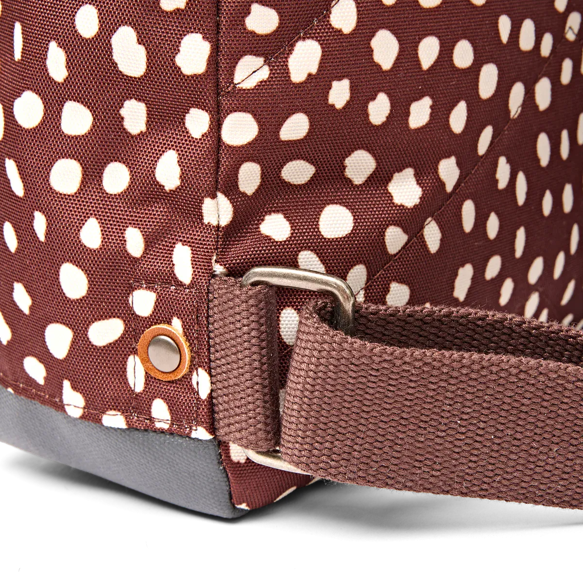 Roka Bantry Brown Dot Recycled Canvas Small Rucksack