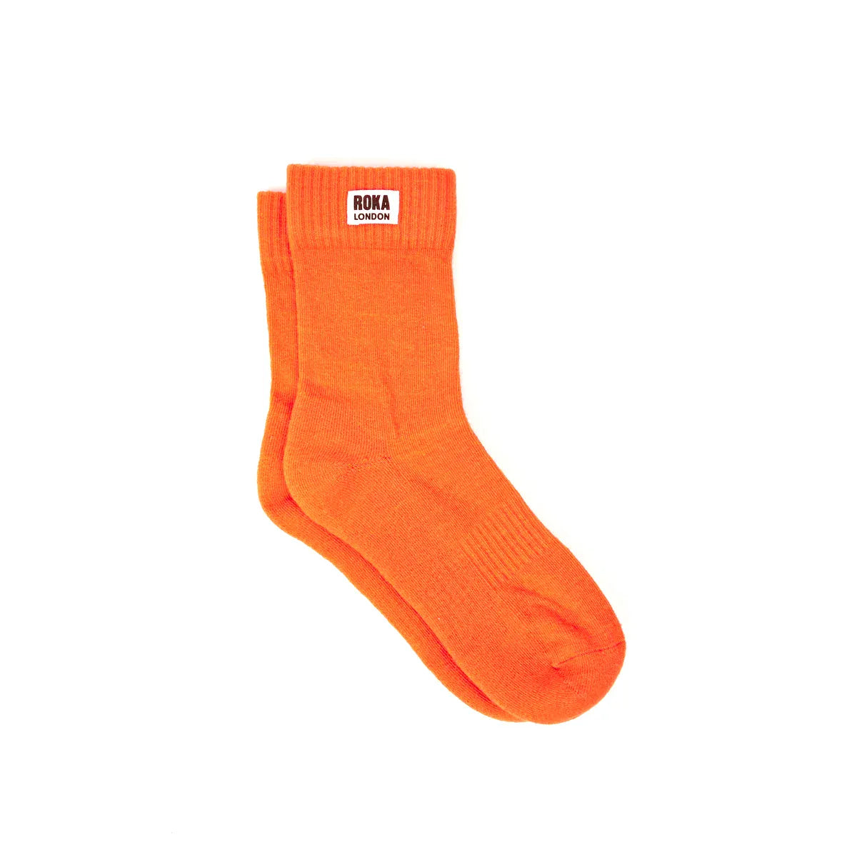 Roka Wimbledon Organic Cotton Crew Socks For Women, Jaffa Orange