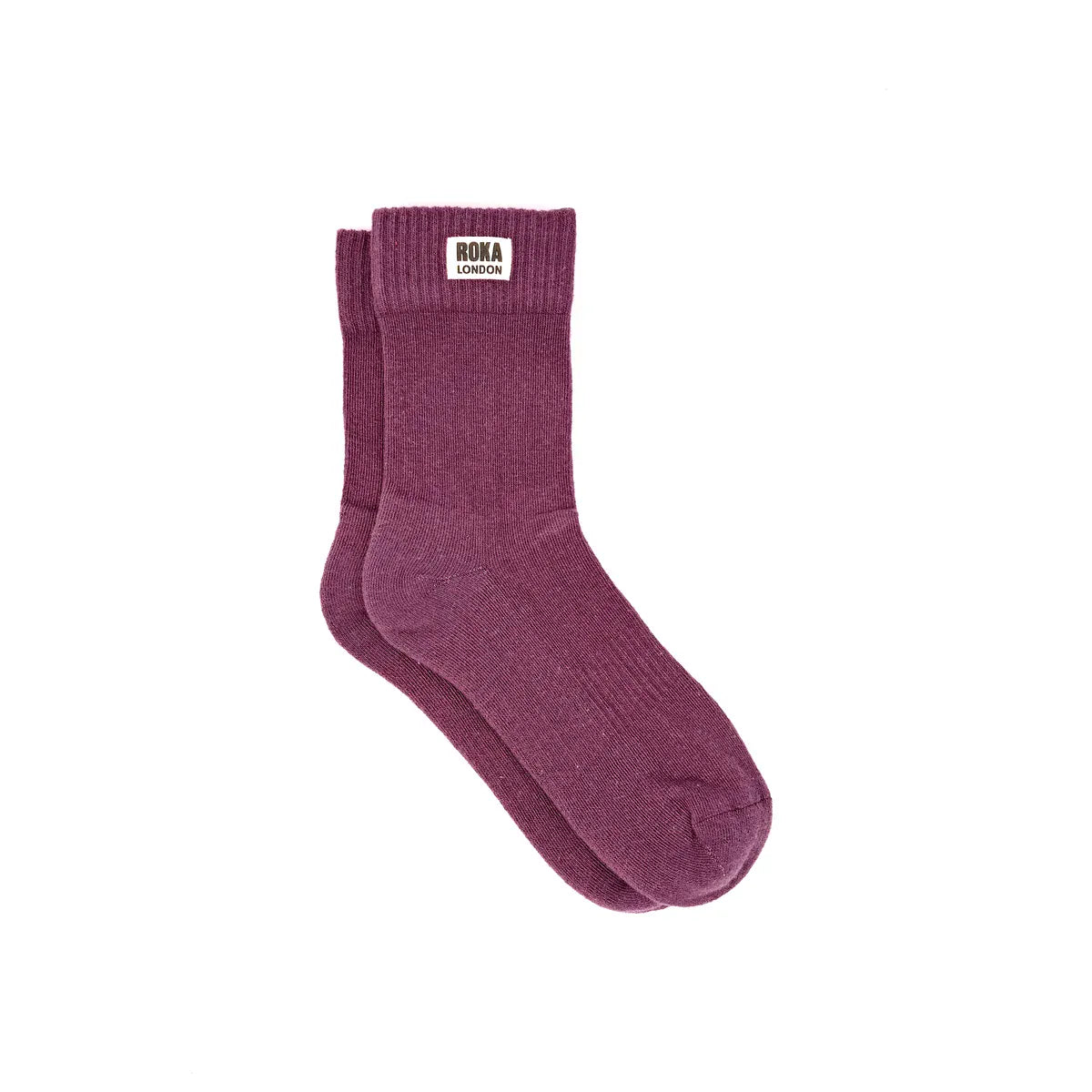 Roka Wimbledon Organic Cotton Crew Socks For Women, Berry