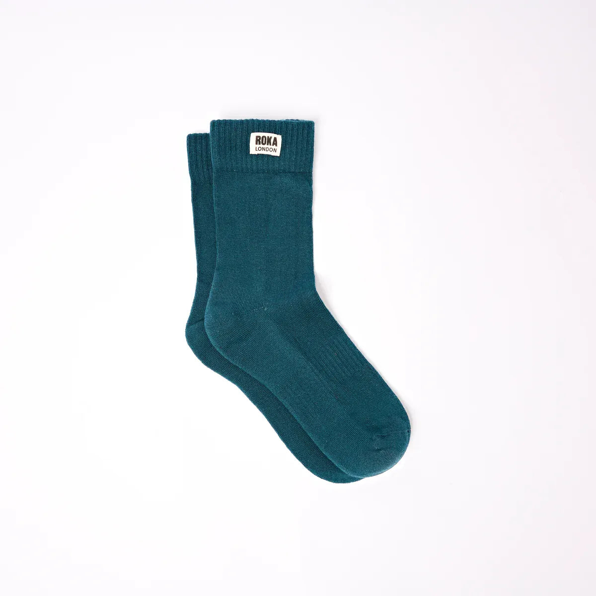 Roka Wimbledon Organic Cotton Crew Socks For Women, Teal